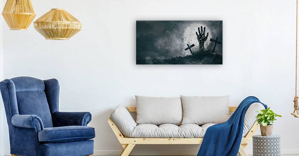 Zombie hand on full moon by Towseef Dar