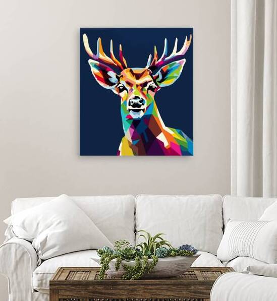 Horned deer pop art by Towseef Dar