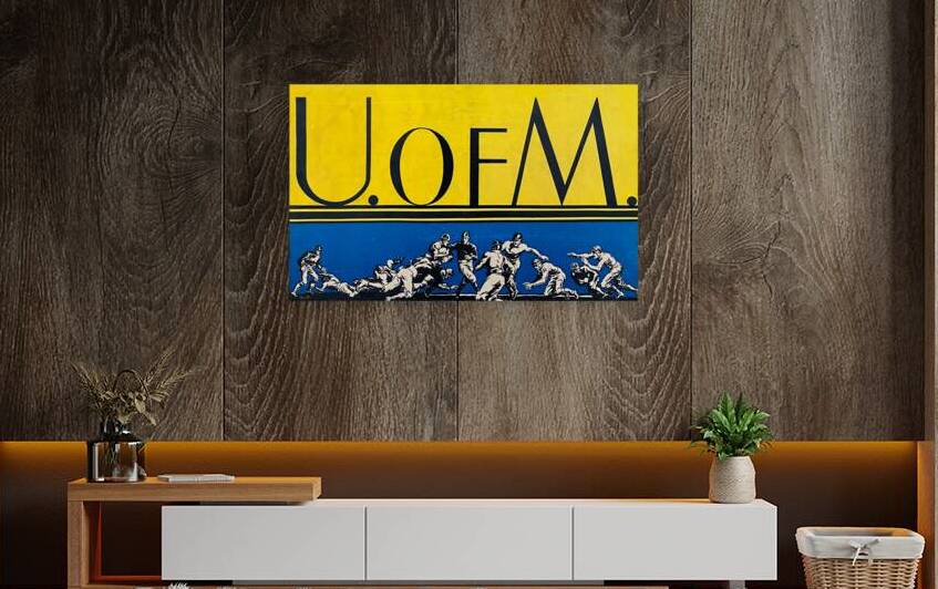 Vintage Michigan Football Art Remix by Row One Brand