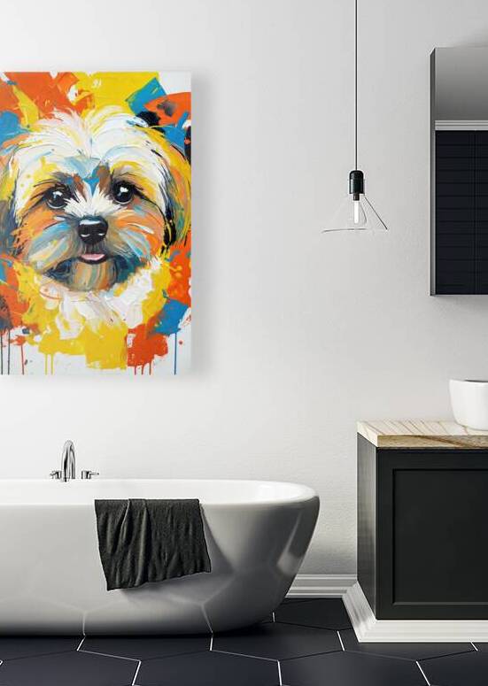 Vibrant Shih Tzu Portrait - Abstract Colorful Dog Pop Art by Chris Butler