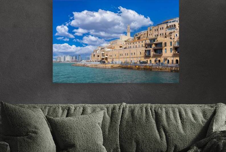 Israel view of Tel Aviv shore sea shoreline and Namal Yafo historic Old Jaffa port by Elijah Lovkoff