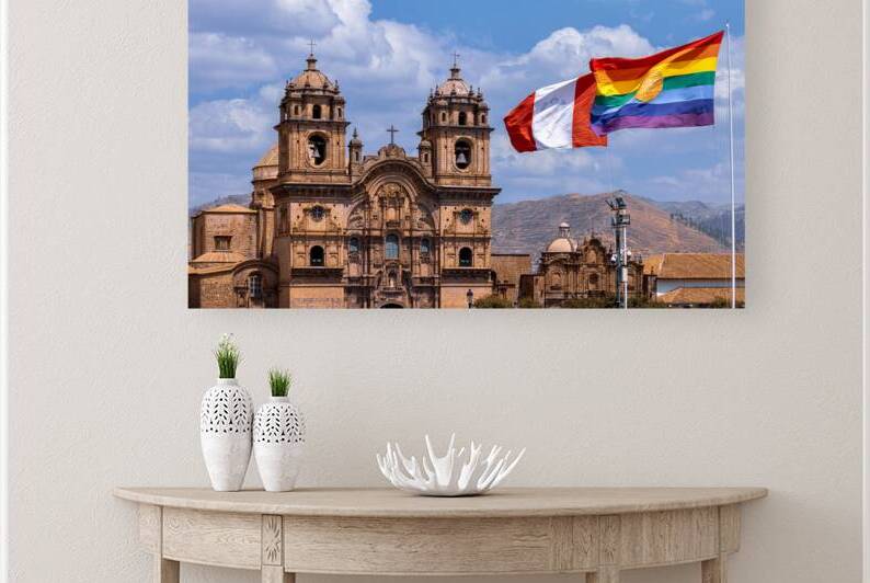 Peru Cusco Central Plaza de Armas square in historic city center with churches monuments and restaurants by Elijah Lovkoff