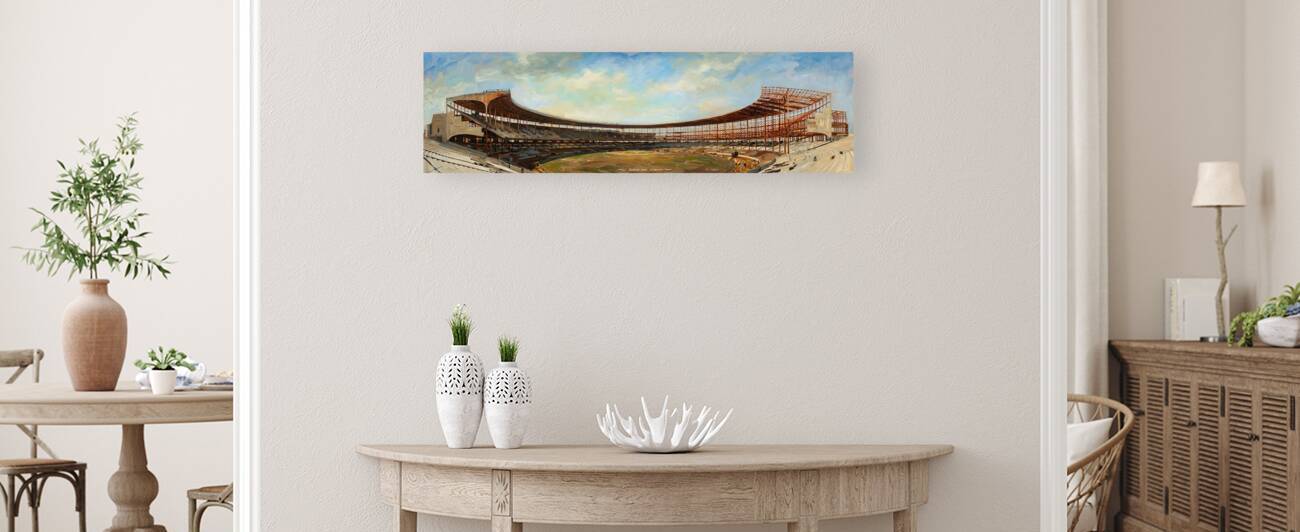 Cleveland Stadium Construction Art by Row One Brand