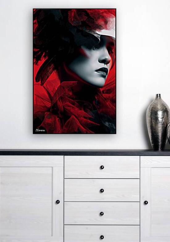 Lady in red FA 25 2x3 605 by Ksavera ART