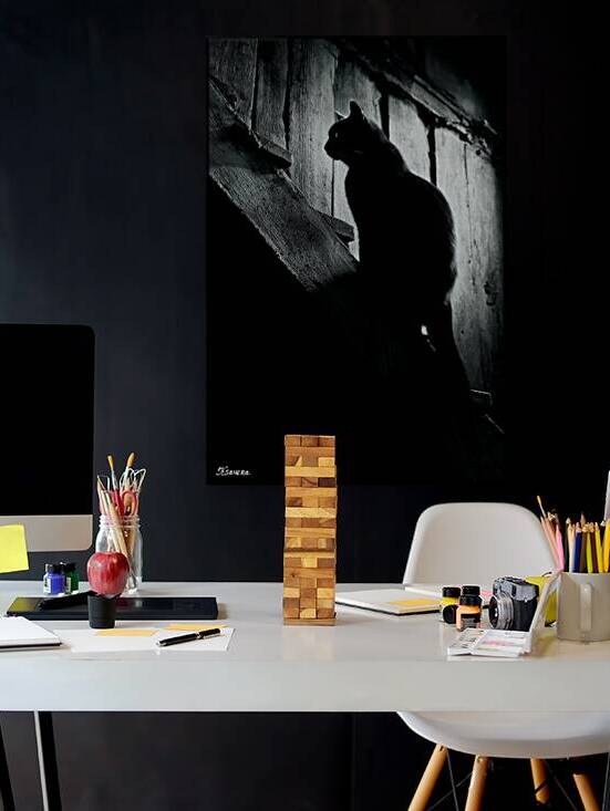 Black cat FA 25 2x3 609 by Ksavera ART