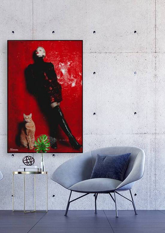 Girl and ginger cat FA 25 2x3 616 by Ksavera ART