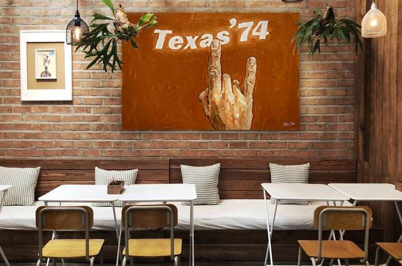 1974 Texas Longhorns Art Remix by Row One Brand