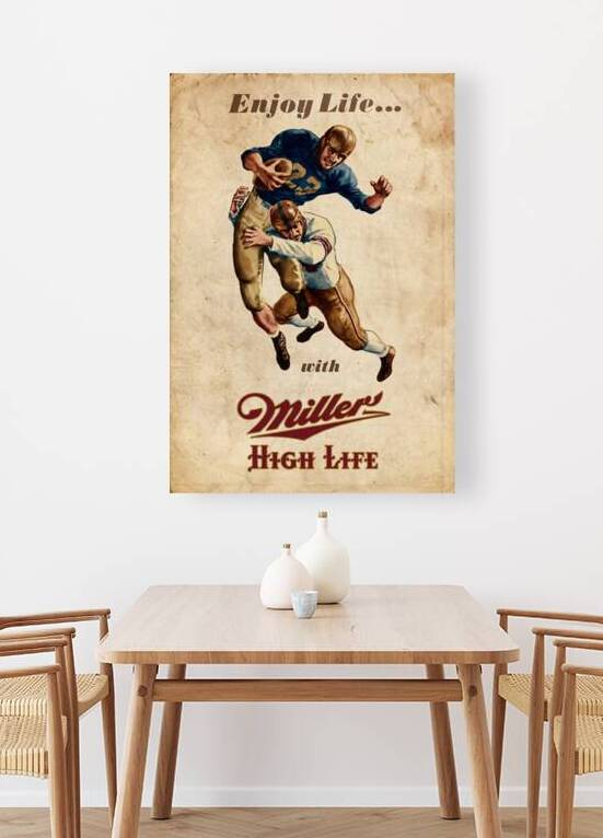 1948 Miller Football Ad Remix by Row One Brand