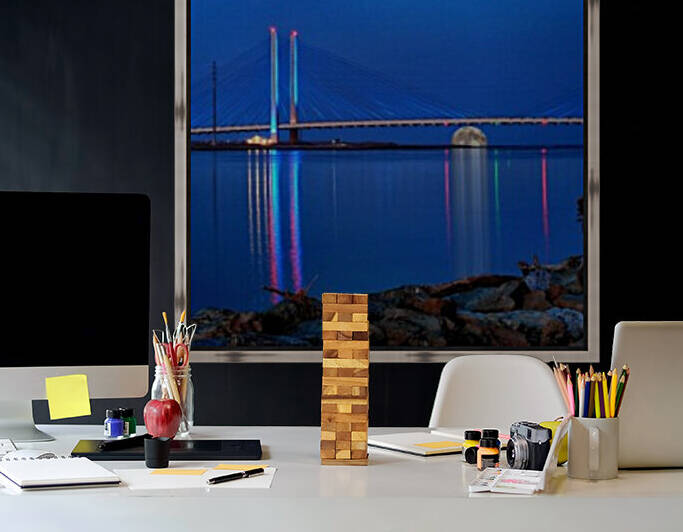 Full Moon Rising Under the Indian River Bridge by Bill Swartwout Photography