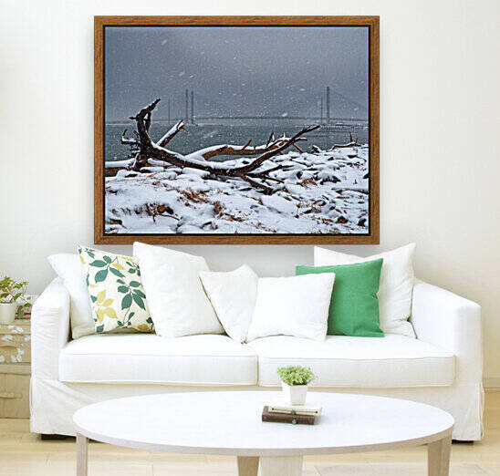 Indian River Bridge with Driftwood and Snow by Bill Swartwout Photography