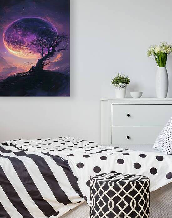 Contemplation Beneath the Glowing Purple Planet.j by PRINCE2030