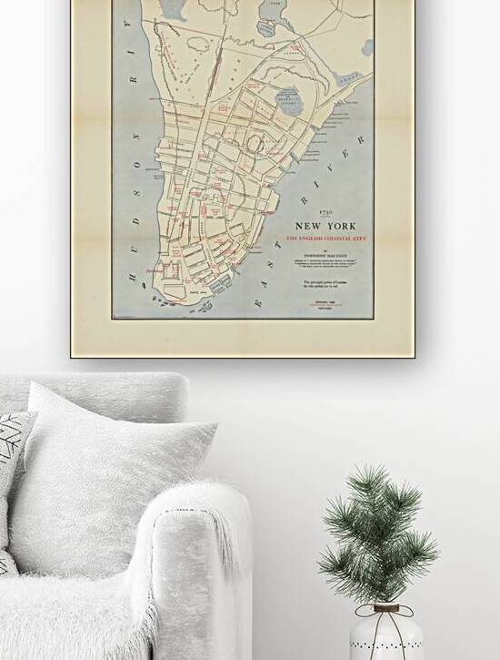 The English Colonial City by MacCoun New York City Published 1730   by Posh Print