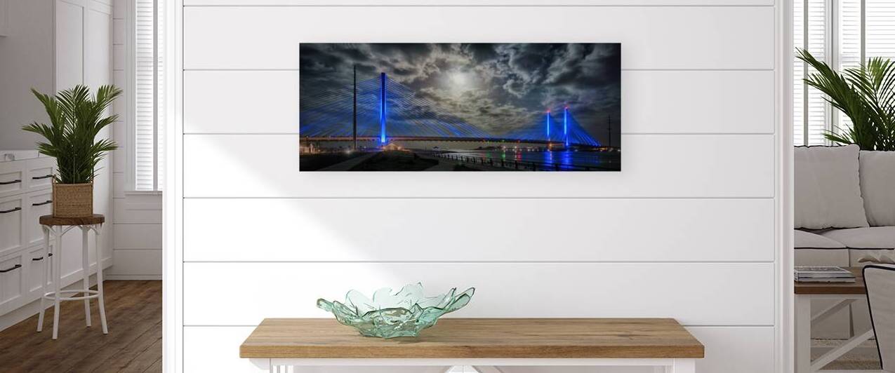 Indian River Bridge Moonlight Panorama by Bill Swartwout Photography