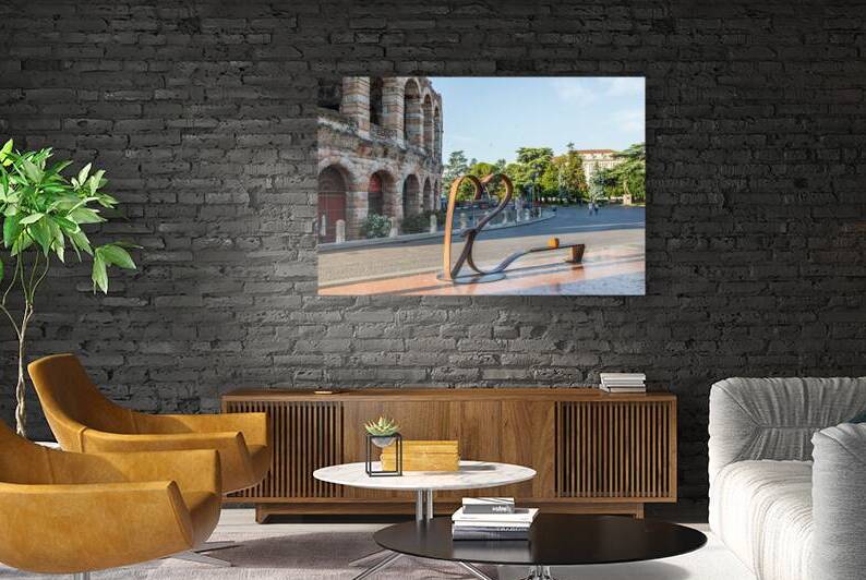 Sculptural composition Forever Love   Bench of Love   in fron of by Paolo Modena