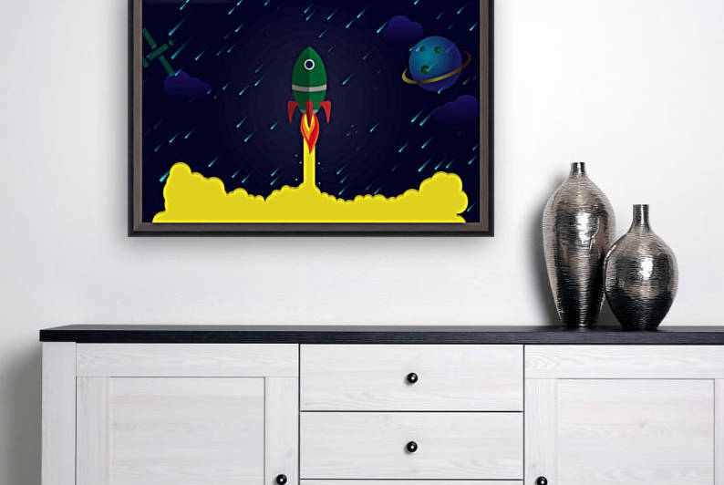 rocket halftone astrology astronaut by Shamudy