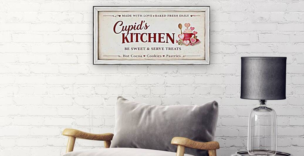 Cupid’s Kitchen Wall Art – Romantic Kitchen Decor Valentine’s Day Gift by DesignedByM