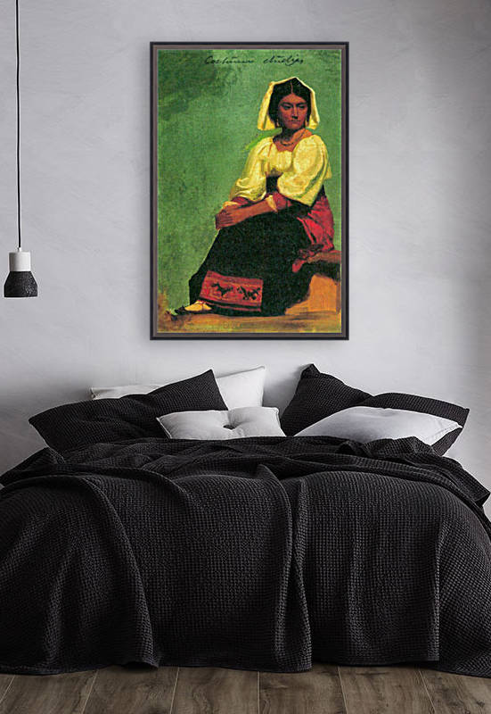 Costume study of a seated woman by Bierstadt