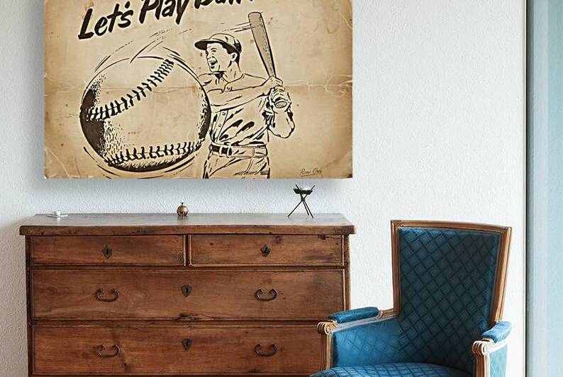 1954 Lets Play Ball Baseball Art by Row One Brand