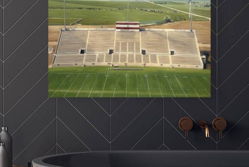 Vintage Texas Tech Jones Stadium Art Remix by Row One Brand