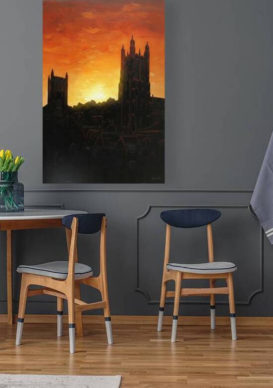 Vintage Duke Campus Sunset Art by Row One Brand