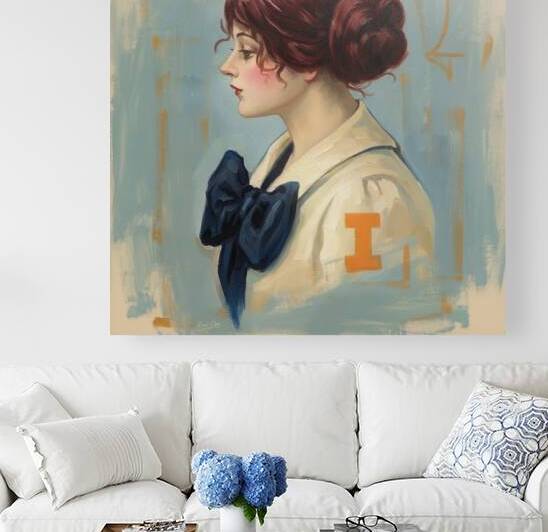 Early 1900s Illinois Female Remix Art by Row One Brand