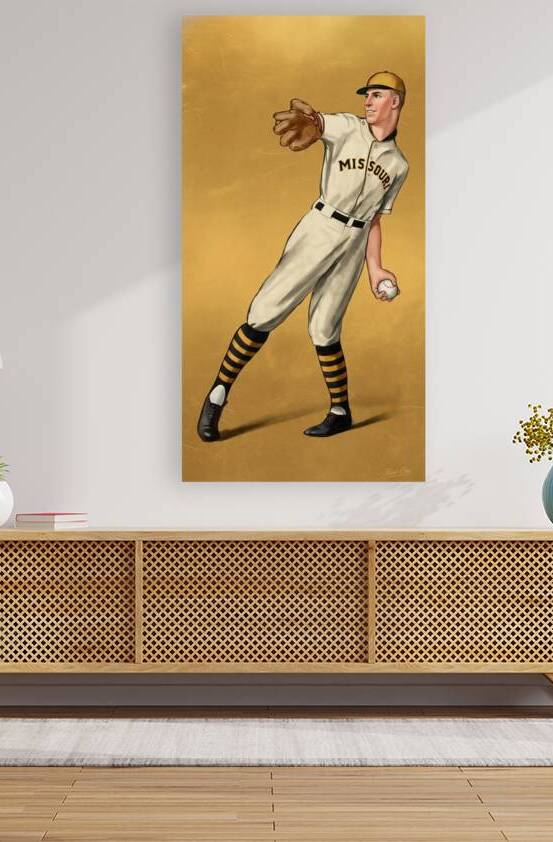 1920s Missouri Tigers Baseball Player Remix Art by Row One Brand