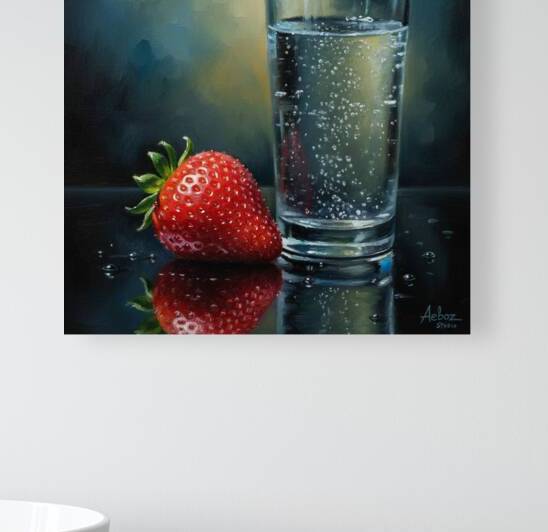 Strawberry and Sparkling Glass by Aeboz Sutdio