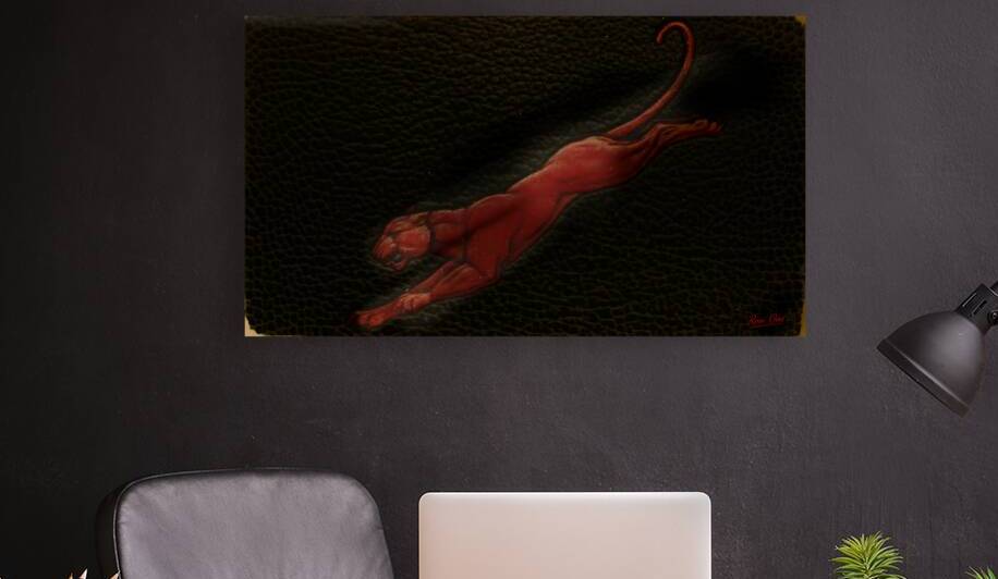 Vintage Houston Cougar Soaring Art by Row One Brand