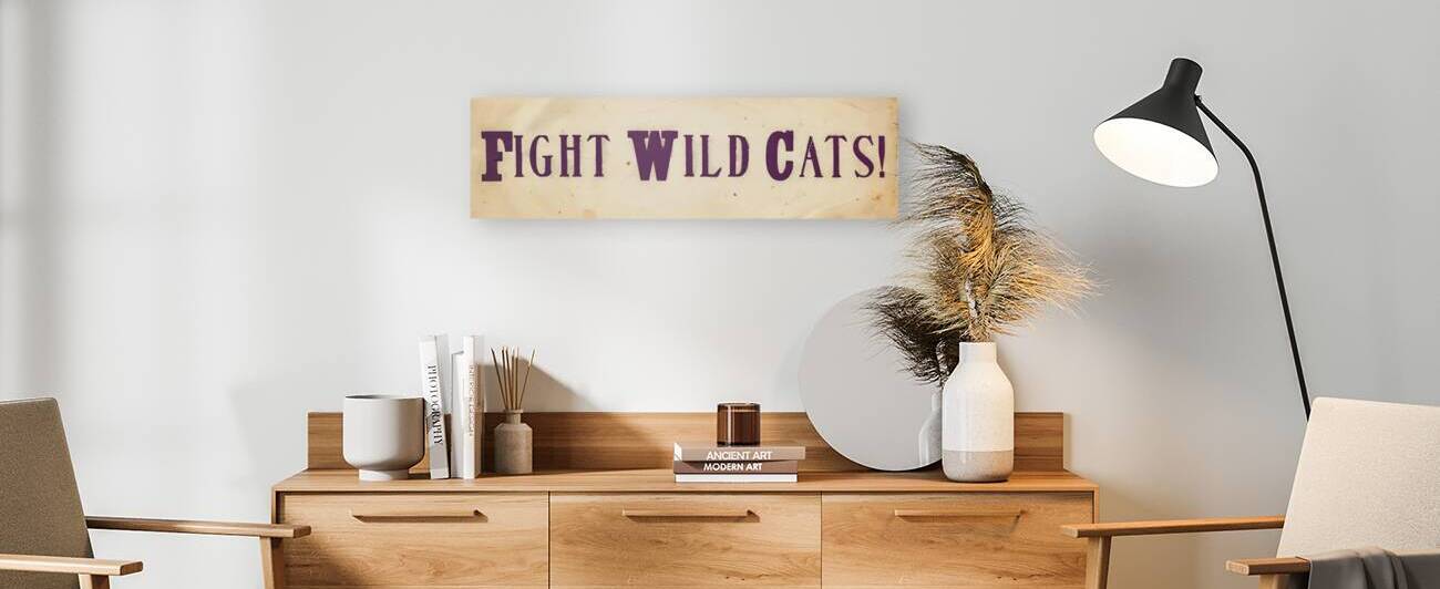 Fight Wild Cats Vintage Kansas State Art by Row One Brand