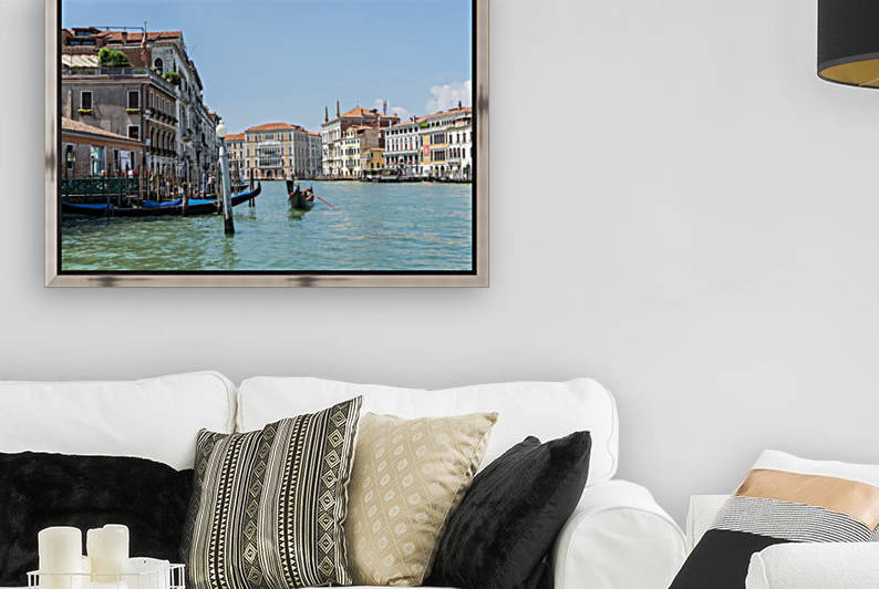 Classic Venetian - Palaces and Gondolas on the Grand Canal in Silky Aquamarine by GeorgiaM