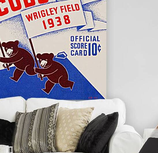 1938 Chicago Cubs Mascot Art - Vintage Running Cubs Flag Print  by Row One Brand