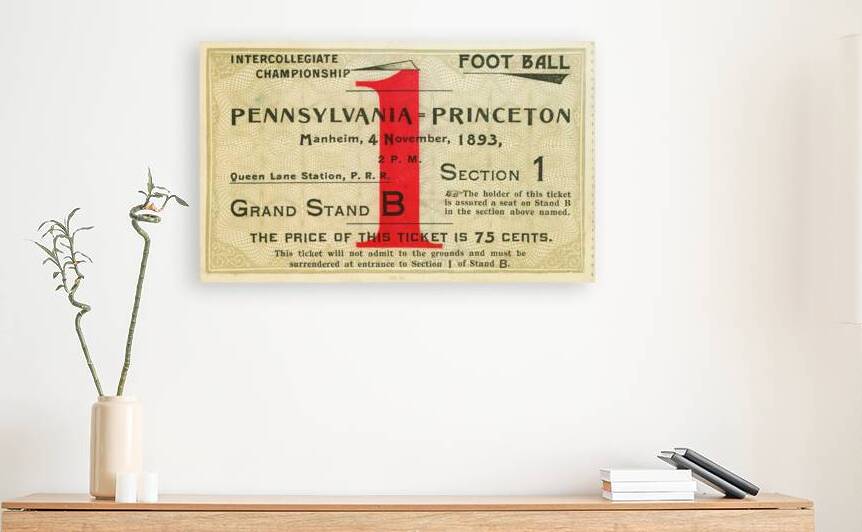 1893 Penn vs. Princeton Tigers Football Ticket Art by Row One Brand
