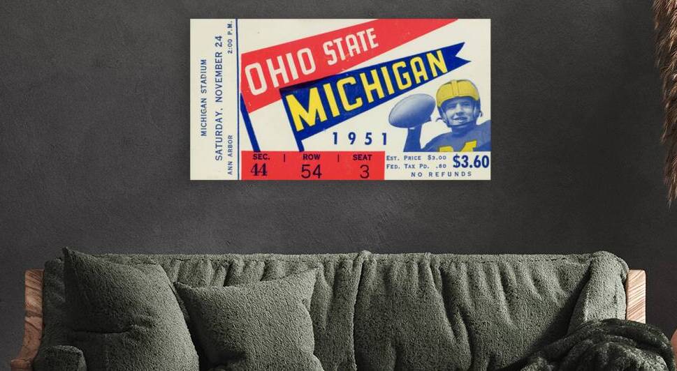 1951 Ohio State vs. Michigan Football Ticket Print | A Legendary Rivalry Moment by Row One Brand