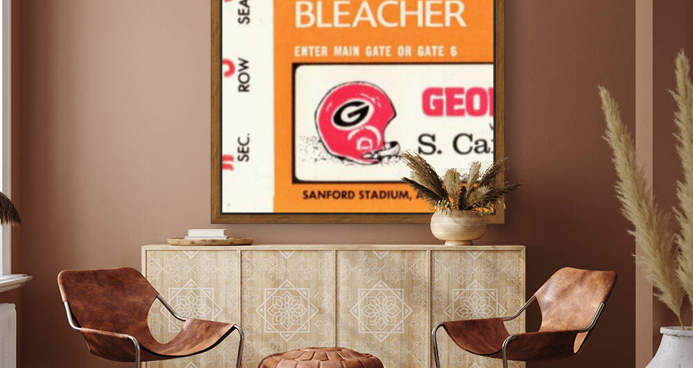 1974 Georgia vs. South Carolina Football Ticket Art | Vintage CFB History by Row One Brand