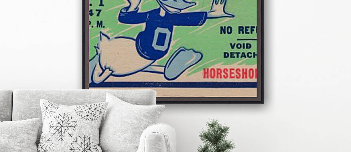 1947 Idaho vs. Oregon Ducks Football Ticket Canvas by Row One Brand