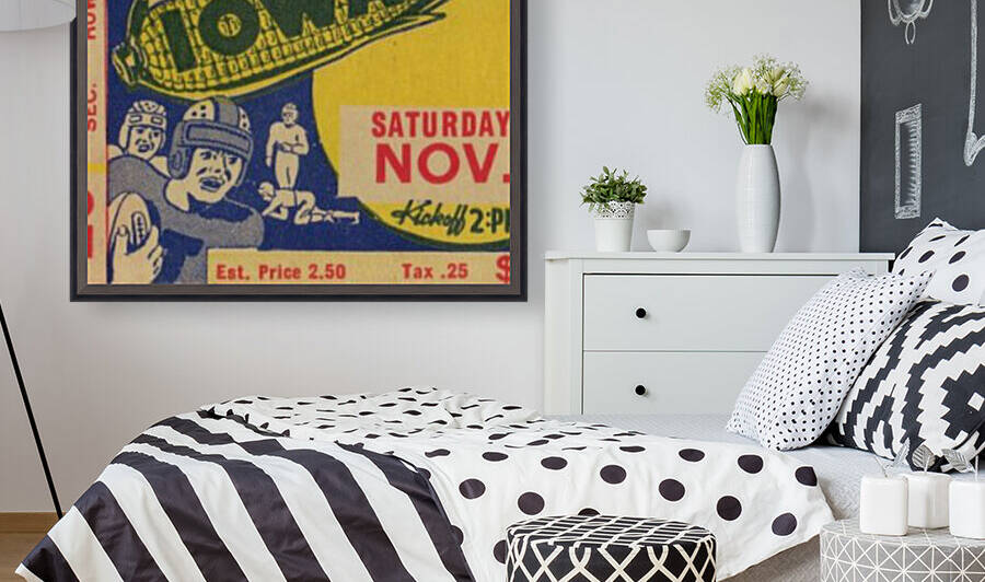 1939 Notre Dame vs. Iowa Football Ticket Stub Art  by Row One Brand