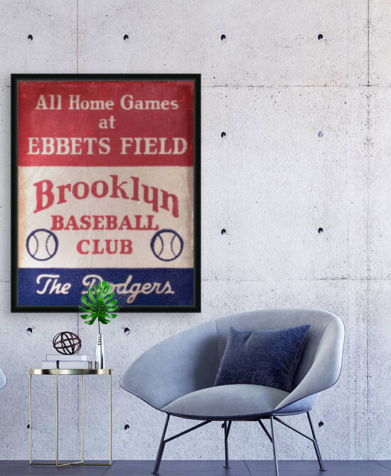 1939 Brooklyn Dodgers Ebbets Field Art by Row One Brand