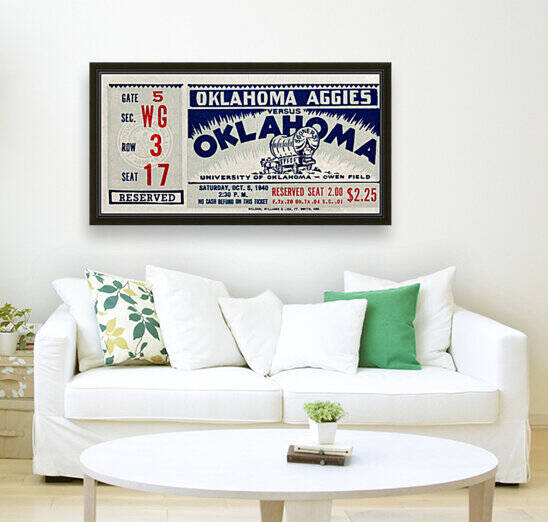 1940 Oklahoma A&M vs. Oklahoma Sooners Ticket Art by Row One Brand