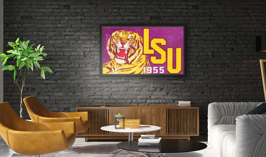 1955 LSU Tiger Vintage Art by Row One Brand
