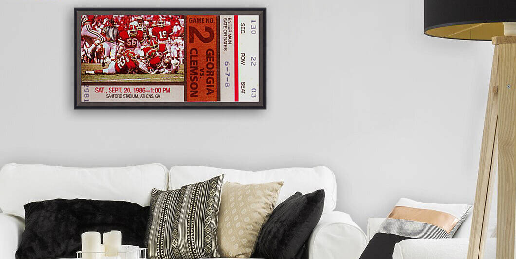 1986 Clemson Tigers vs. Georgia Bulldogs Football Ticket Art by Row One Brand