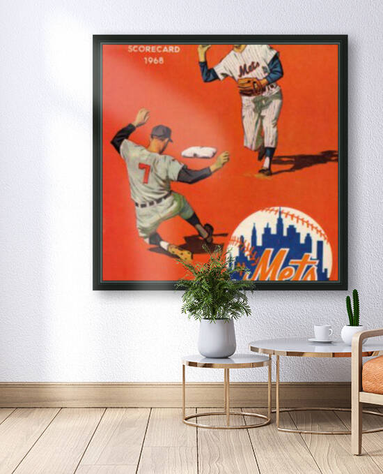 1968 New York Mets Baseball Scorecard Art by Row One Brand