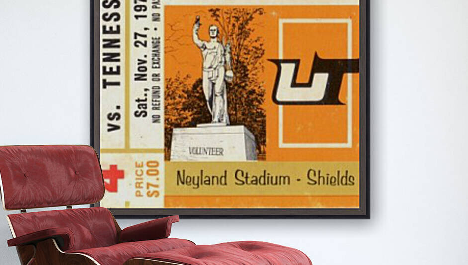 1971 Vanderbilt vs. Tennessee Vols Football Ticket Art by Row One Brand