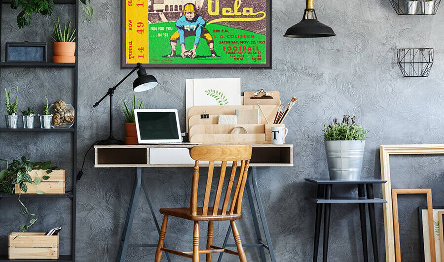 1952 USC vs. UCLA Vintage Football Ticket Art by Row One Brand