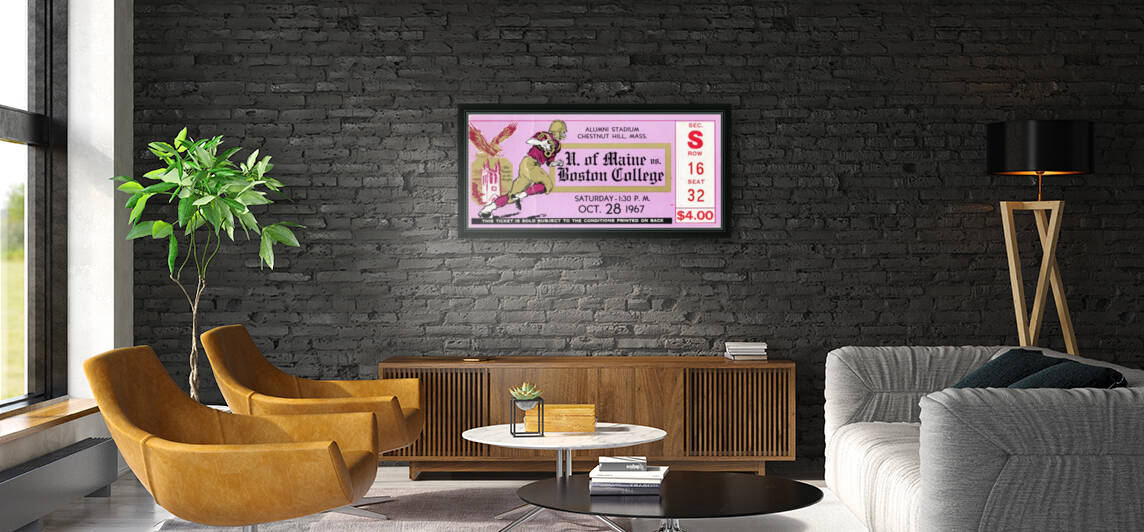 1967 Maine vs. Boston College Football Ticket Art by Row One Brand