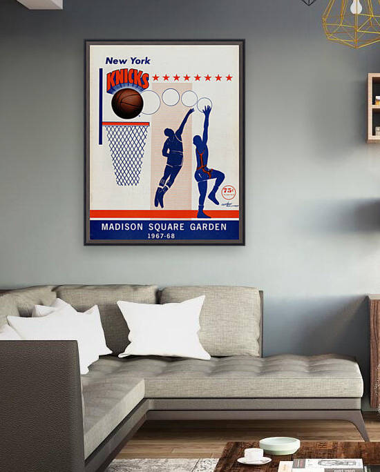 1967 New York Knicks Basketball Art by Row One Brand