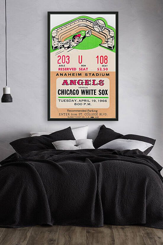 1966 California Angels First Game in Anaheim Stadium Ticket by Row One Brand