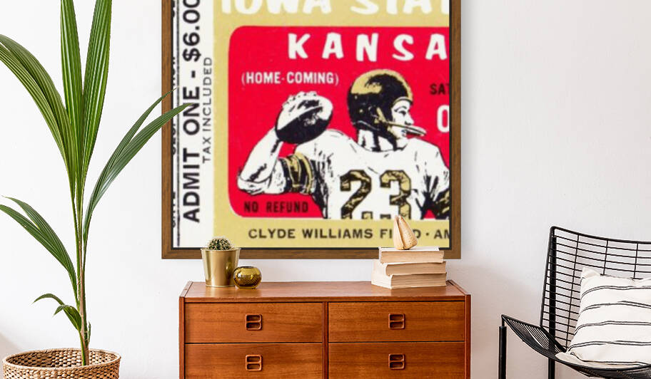 1969 Kansas vs. Iowa State Football Ticket Art by Row One Brand