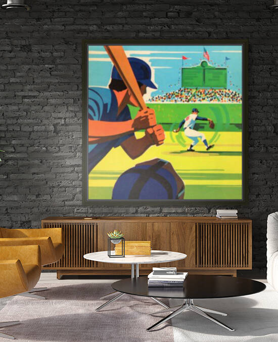 1971 Chicago Cubs Program Baseball Art by Row One Brand