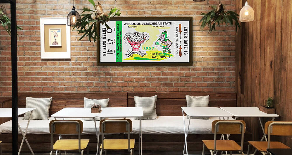 1957 Wisconsin Badgers vs. Michigan State  Spartans by Row One Brand