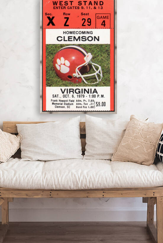 1979 Clemson Tigers Football Ticket Canvas Art by Row One Brand